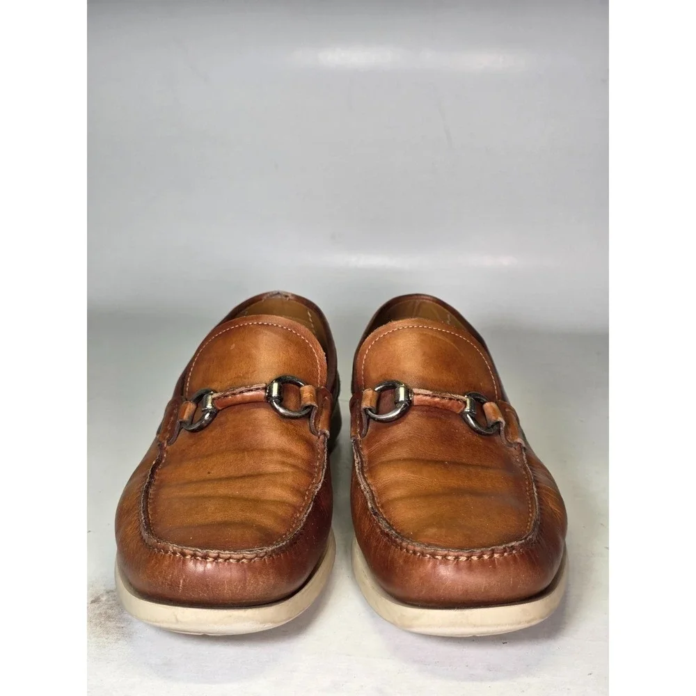 Magnanni Marbella Men's Bit Loafers Size 12 Cognac Brown Leather Slip On Shoes